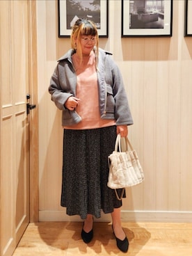 「DRESKIP（ドレスキップ）の【S-LL】大人カジュアルコーデに 襟付きZIPブルゾン（ブルゾン）」を使った、れーやんさん（レディース・168cm）の秋コーディネート