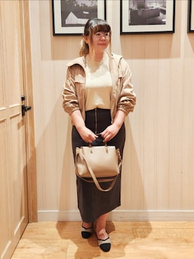 「アイテム（ブルゾン）」を使った、れーやんさん（レディース・168cm）の秋コーディネート