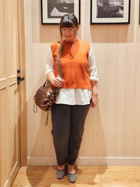 「アイテム（パンプス）」を使った、れーやんさん（レディース・168cm）の秋コーディネート