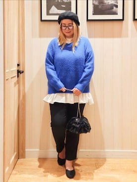 「アイテム（チュニック）」を使った、れーやんさん（レディース・168cm）の冬コーディネート