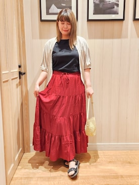 「アイテム（スカート）」を使った、れーやんさん（レディース・167cm）の夏コーディネート