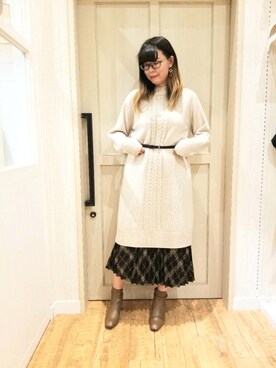 「セットアイテム」｜「アイテム（その他アウター）」を使った、れーやんさん（レディース・167cm）の冬コーディネート