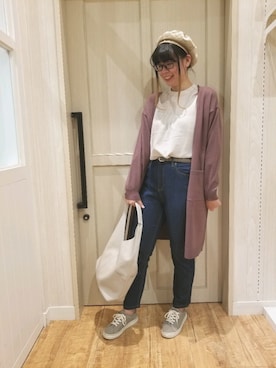 「DRESKIP（ドレスキップ）のアイテム（ハンチング/ベレー帽）」を使った、れーやんさん（レディース・167cm）の秋コーディネート