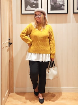 「アイテム（パンプス）」を使った、れーやんさん（レディース・168cm）の秋コーディネート