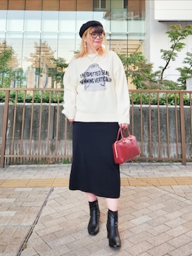 「アイテム（ブーツ）」を使った、れーやんさん（レディース・168cm）の秋コーディネート