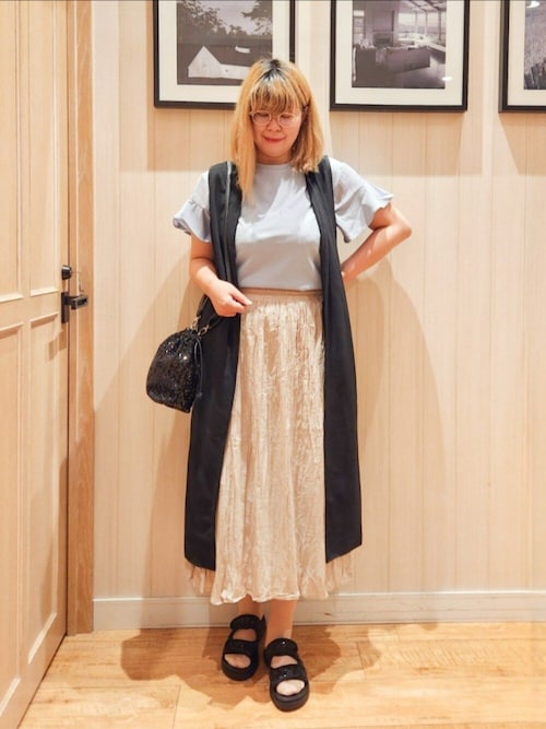 セール】ナチュラルなシワ加工が大人見え エアリーロングスカート