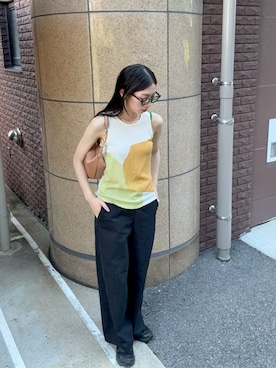 「アイテム（タンクトップ）」を使った、Miyuさん（レディース・162cm）の夏コーディネート
