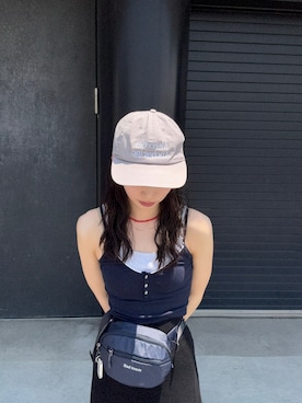 「アイテム（ボディバッグ/ウエストポーチ）」を使った、Miyuさん（レディース・162cm）の夏コーディネート