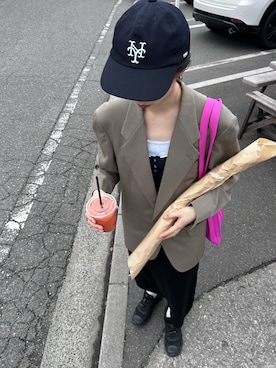 「アイテム（スーツジャケット）」を使った、Miyuさん（レディース・162cm）の夏コーディネート