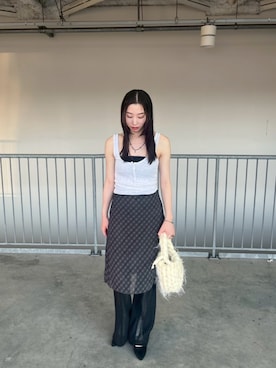 「ADAM ET ROPE'（アダムエロペ）のアイテム」を使った、Miyuさん（骨格ウェーブ・レディース・162cm）の夏コーディネート