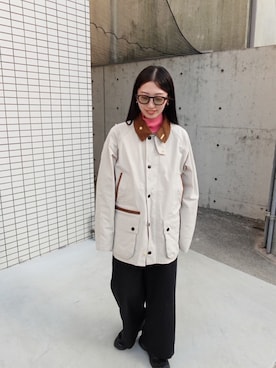 「Barbour（バブアー）のアイテム」を使った、Miyuさん（レディース・162cm）の春コーディネート