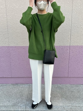 「LOWRYS FARM（ローリーズファーム）のセンタープレスカラーフレアパンツ　870189（その他パンツ）」を使った、t.さん（レディース・165cm）の冬コーディネート