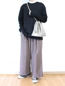 「CONVERSE（コンバース）のCONVERSE コンバース オール スター オックス / ALL STAR OX(BLACK) 32160321（スニーカー）」を使った、Yuiさん（メンズ・168cm・10代）の秋コーディネート