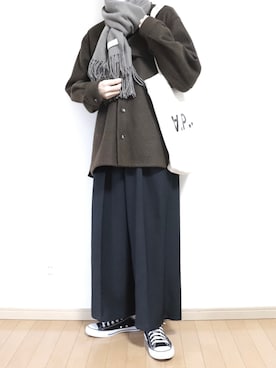 「CONVERSE（コンバース）のCONVERSE コンバース オール スター オックス / ALL STAR OX(BLACK) 32160321（スニーカー）」を使った、Yuiさん（メンズ・168cm・10代）の冬コーディネート