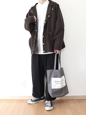 「はじめましてコーデ」｜「アイテム（マウンテンパーカー）」を使った、Yuiさん（メンズ・168cm）の春コーディネート