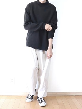 「CONVERSE（コンバース）のCONVERSE コンバース オール スター オックス / ALL STAR OX(BLACK) 32160321（スニーカー）」を使った、Yuiさん（メンズ・168cm・10代）の秋コーディネート