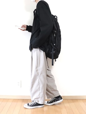 「アイテム（バックパック/リュック）」を使った、Yuiさん（メンズ・168cm）の春コーディネート