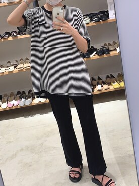 「AMERICAN HOLIC（アメリカンホリック）のアイテム（トップス、ブラック系）」を使った、okumiraさん（レディース・162cm）の夏コーディネート