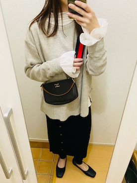 「ワッフル」｜「アイテム（パンプス）」を使った、Ⓜ︎さん（レディース・158cm）の冬コーディネート