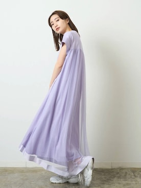 「アイテム（ワンピース、パープル系）」を使った、HERENCIA_SNAP さん（レディース・165cm）の春コーディネート