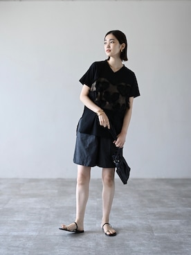 「HERENCIA（ヘレンチア）のアイテム」を使った、HERENCIA_SNAP さん（レディース・165cm）の夏コーディネート