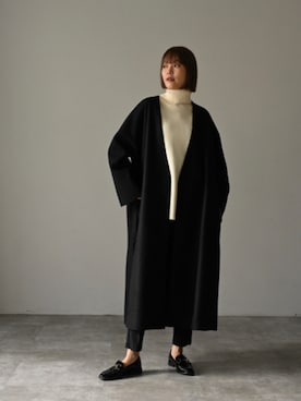 「アイテム（ノーカラーコート）」を使った、HERENCIA_SNAP さん（レディース・165cm）の秋コーディネート