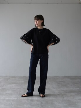 「フレアスリーブ」｜「アイテム（その他）」を使った、HERENCIA_SNAP さん（レディース・165cm）の夏コーディネート
