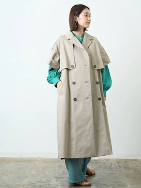 「アイテム（トレンチコート）」を使った、HERENCIA_SNAP さん（レディース・165cm）の冬コーディネート