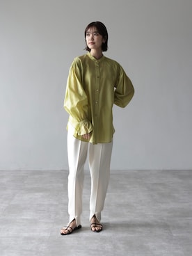 「バンドカラーシャツ」｜HERENCIA_SNAP さん（レディース・165cm）の冬コーディネート