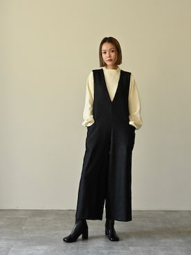 「アイテム（オールインワン・サロペット）」を使った、HERENCIA_SNAP さん（レディース・165cm）の秋コーディネート