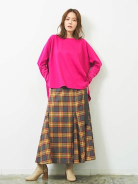 「アイテム（その他トップス、パープル系）」を使った、HERENCIA_SNAP さん（レディース・165cm）の秋コーディネート