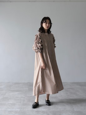 「アイテム（シャツワンピース）」を使った、HERENCIA_SNAP さん（レディース・165cm）の冬コーディネート