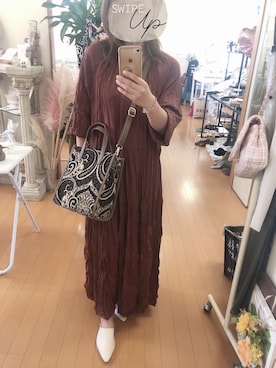 「Bou Jeloud（ブージュルード）のアイテム（ワンピース/ドレス）」を使った、tomさん（レディース・155cm）の秋コーディネート