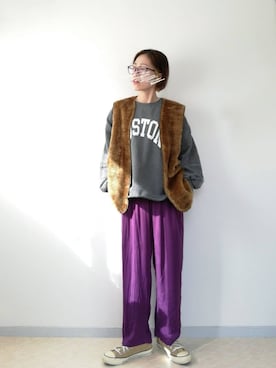 サテンパンツを使った人気ファッションコーディネート - WEAR