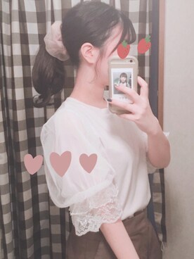 「GRL（グレイル）のアイテム（シャツ/ブラウス、ホワイト系）」を使った、ちおさん（レディース・156cm）の夏コーディネート