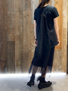 「ADDICT NOIR（アディクトノアー）のアイテム」を使った、照井千尋さん（レディース・163cm）の春コーディネート