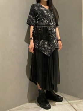「ADDICT NOIR（アディクトノアー）のアイテム」を使った、照井千尋さん（レディース・163cm）の夏コーディネート