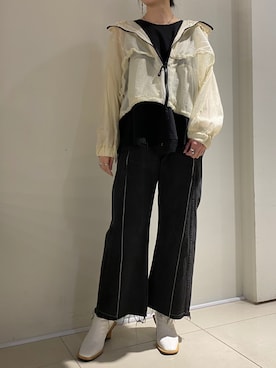 「ADDICT NOIR（アディクトノアー）のアイテム」を使った、照井千尋さん（レディース・163cm）の冬コーディネート