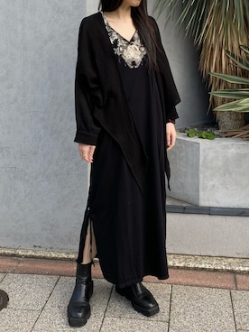 「KMRii（ケムリ）のアイテム（ワンピース/ドレス）」を使った、照井千尋さん（レディース・163cm）の冬コーディネート