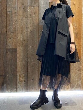「ADDICT NOIR（アディクトノアー）のアイテム」を使った、照井千尋さん（レディース・163cm）の春コーディネート