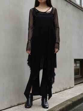 「ADDICT NOIR（アディクトノアー）のアイテム」を使った、照井千尋さん（レディース・163cm）の夏コーディネート