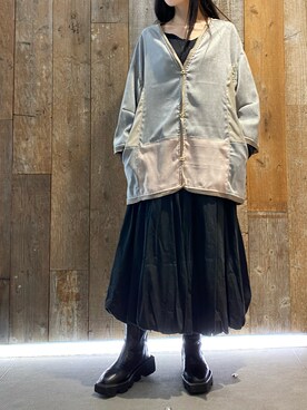「ADDICT NOIR（アディクトノアー）のアイテム」を使った、照井千尋さん（レディース・163cm）の冬コーディネート