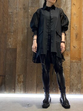 「ADDICT NOIR（アディクトノアー）のアイテム」を使った、照井千尋さん（レディース・163cm）の春コーディネート