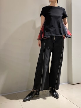 「ADDICT NOIR（アディクトノアー）のアイテム」を使った、照井千尋さん（レディース・163cm）の冬コーディネート