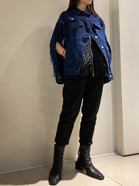 「ADDICT NOIR（アディクトノアー）のアイテム」を使った、照井千尋さん（レディース・163cm）の冬コーディネート