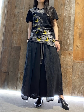 「KMRii（ケムリ）のアイテム（トップス）」を使った、照井千尋さん（レディース・163cm）の春コーディネート