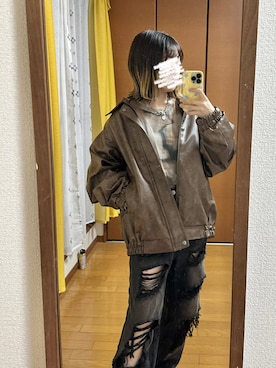 「アイテム（ライダースジャケット）」を使った、るる 🥦低身長コーデ🥬さん（レディース・149cm・20代）の秋コーディネート