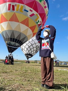 「アイテム（その他小物）」を使った、るる 🥦低身長コーデ🥬さん（レディース・149cm）の秋コーディネート