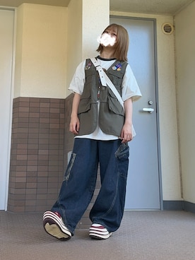「アイテム（その他、ホワイト系）」を使った、るる 🥦低身長コーデ🥬さん（レディース・149cm）の夏コーディネート