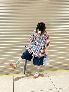 「Onitsuka Tiger（オニツカタイガー）のアイテム」を使った、るる 🥦低身長コーデ🥬さん（レディース・149cm）の夏コーディネート